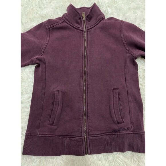 CARHARTT Women Purple Full Zip Fleece Jacket Lined Work Outdoors MEDIUM Spellout - Picture 9 of 13